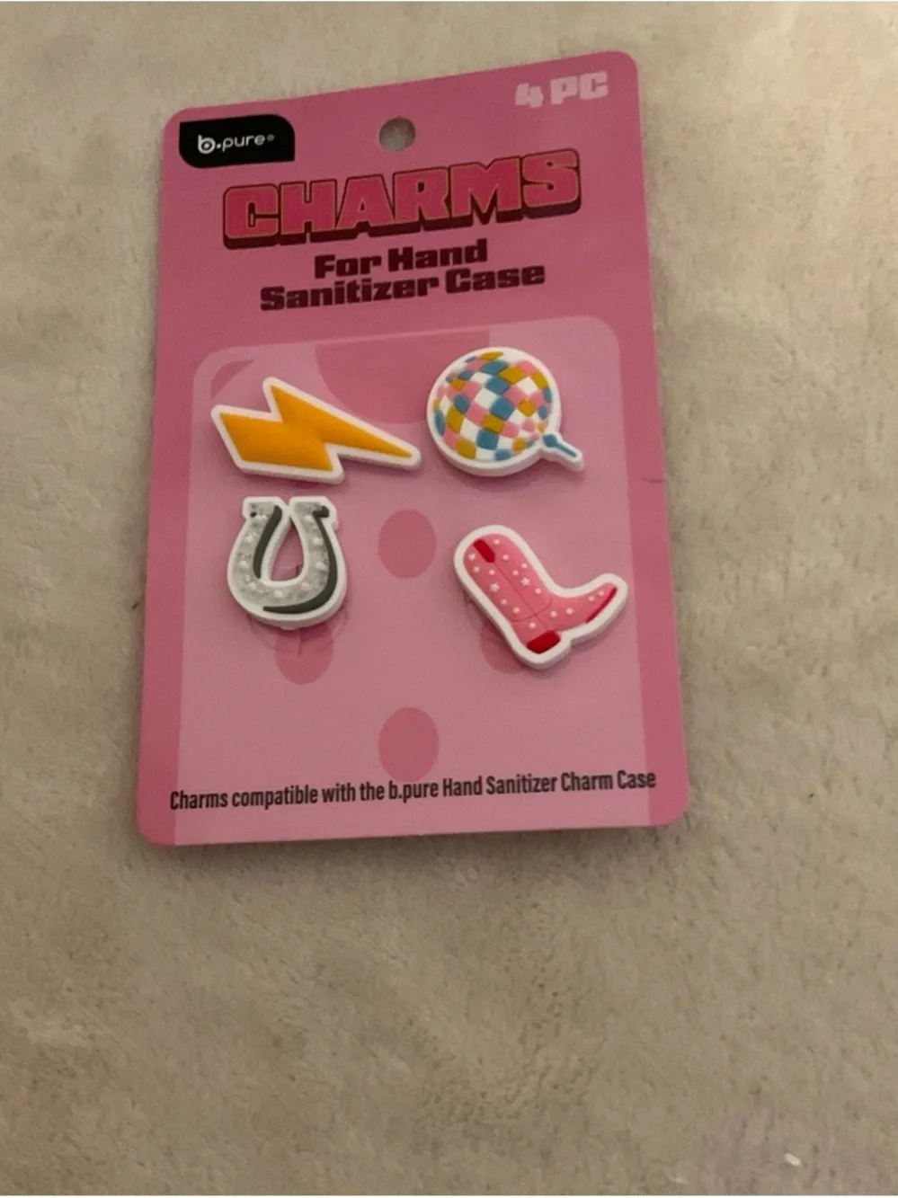 Pink Hand Sanitizer Charm Set - 4 Pc
